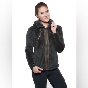 KUHL Flight Jacket Women’s Size S – Raven Faux Shearling Fleece Zip Up